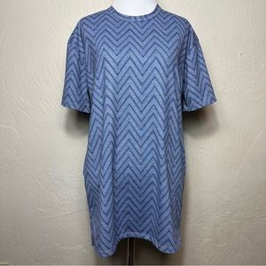 LuLaRoe Patrick Tee Blue Printed Unisex XS!